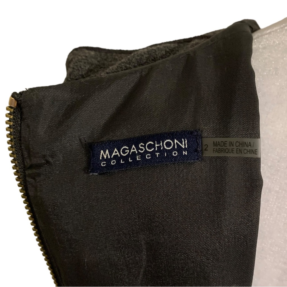 Magaschoni | NWOT Sleeveless Midi Sheath Dress in Charcoal Gray Size 2 - Picture 15 of 16